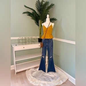 MUSTARD FLAIRE TOP ~ CHARLOTTE RUSSE ~ SIZE SMALL